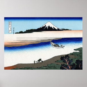 Póster 武州玉川, opinião Monte Fuji do 北斎 de Tam