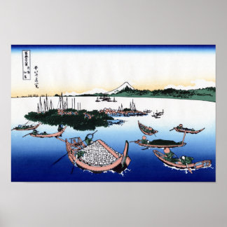 POSTER 武陽佃島, 北斎