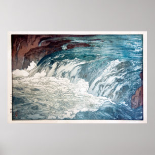 Póster 渓流, Rapids, Hiroshi Yoshida, Woodcut