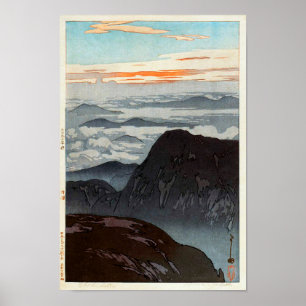 Poster 烏帽子岳の旭, montagem Eboshi, Hiroshi Yoshi