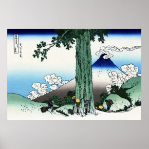Póster 甲州三島越, 北斎 View Mt.Fuji from Mishima, Hokusai