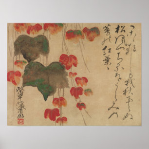 Póster 秋 蔦, 乾 山 Autumn Ivy, Kenzan, Arte do Japão