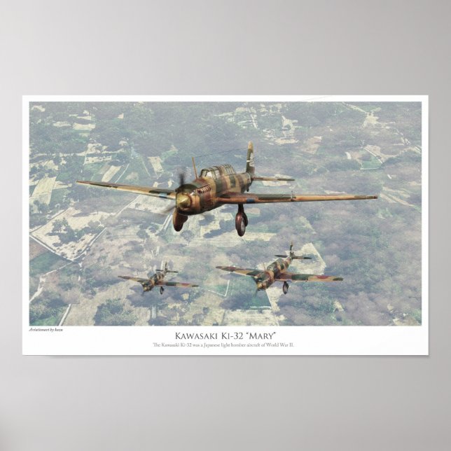 Póster 航 空 術 ポ ス ター "芸Ki-32川崎3300000000000000000000000000 (Frente)