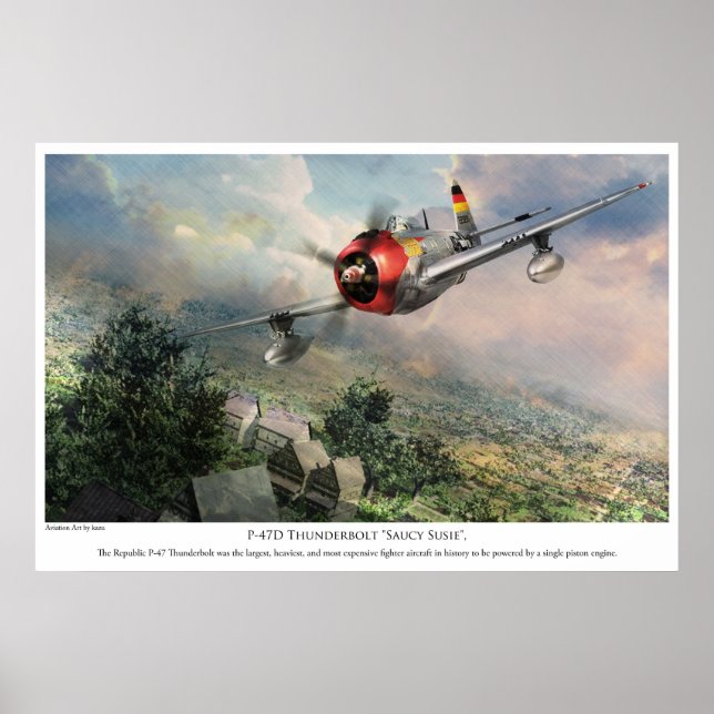 PÓSTER 航 空 術 ポ ス ー タ "P-47D芸の落"雷SU " (Frente)