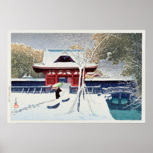 Póster 芝公園の雪, neve no parque de Shiba, Tokyo, H