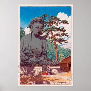 Póster 鎌倉大仏, grande Buddha em Kamakura, Hasui Kaw