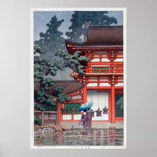 Póster 雨の春日大社, santuário de Kasuga do 川瀬