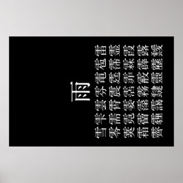 POSTER 雨 と 雨 冠 の 漢 字