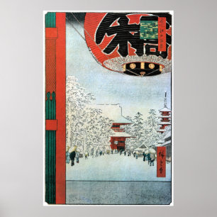 Póster 雪の浅草, neve do 広重 em Asakusa, Hiroshige