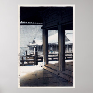 Poster 雪の清水寺, neve no templo de Kiyomizu, Hasui