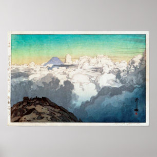 Póster 駒ヶ岳山頂, pico de Komagatake, Yoshida, Wood