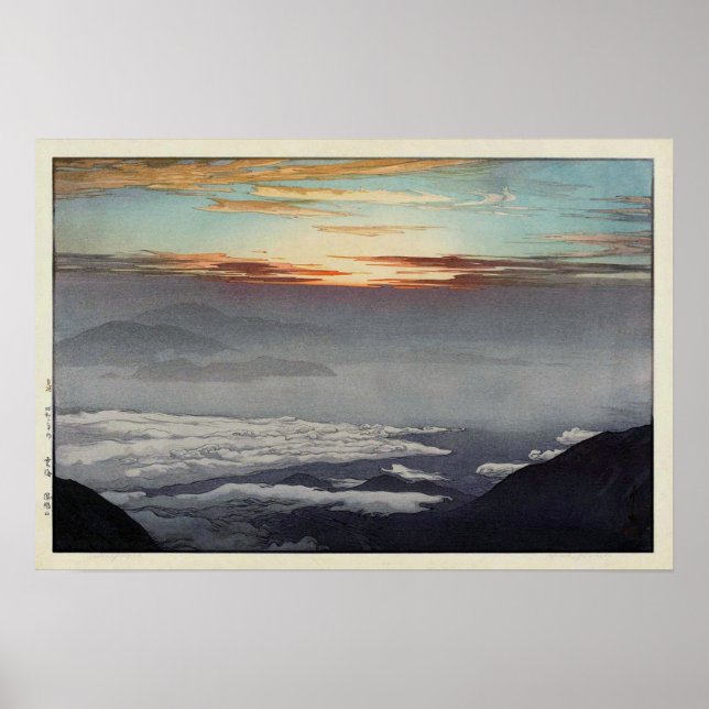 Póster 鳳 凰 山, Monte Hōō, Hiroshi Yoshida, Woodcut (Frente)