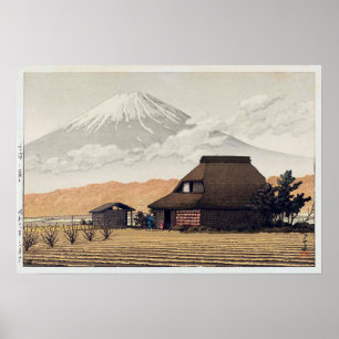 Póster 鳴沢の富士, Monte Fuji de Narusawa, Hasui Kaw