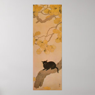 Poster 黒 猫, 春 草 Gato Negro, Shunsō