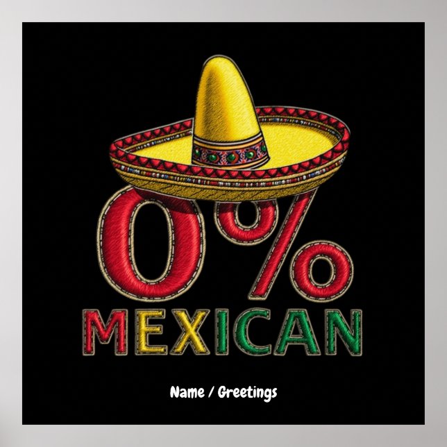 Poster 0% Mexicano Cinco Engraçados De Mayo Hilariary (Frente)