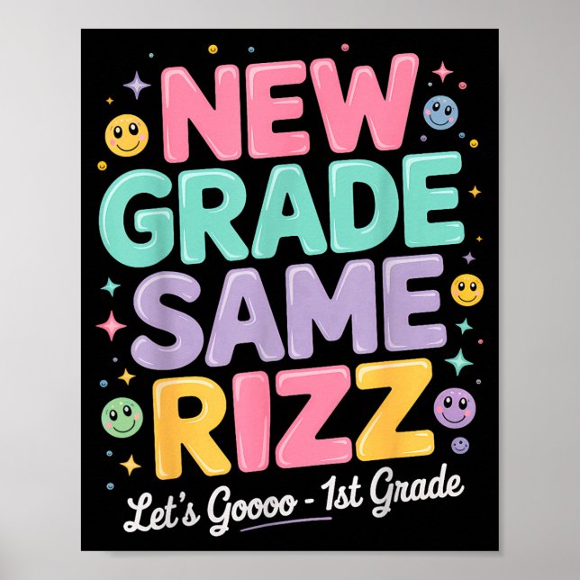 Poster 1º ano volta às aulas novo ano mesmo rizz (Frente)