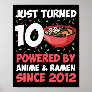 Poster 10º aniversário Anime Kawaii Ramen de 10 anos