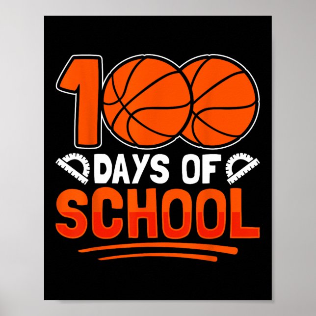 Poster 100º Dia De Esboço Escolar 100 Dias De Crianças Es (Frente)