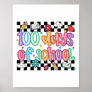 Poster 100º Dia De Escola Professor Criança Engraçado 100