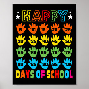 Poster 100º Dia De Figuras Escolares Para Crianças Menina