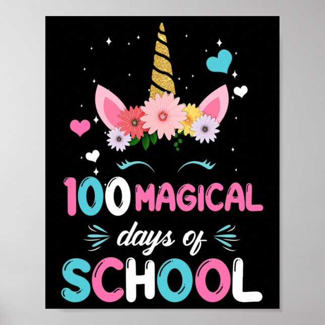 Poster 100º Dia De Jardim De Infância Para Meninas 100 Da (Frente)