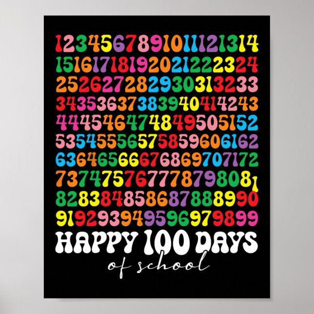 Poster 100º Dia de Professores Crianças 100 Dias de Matem (Frente)