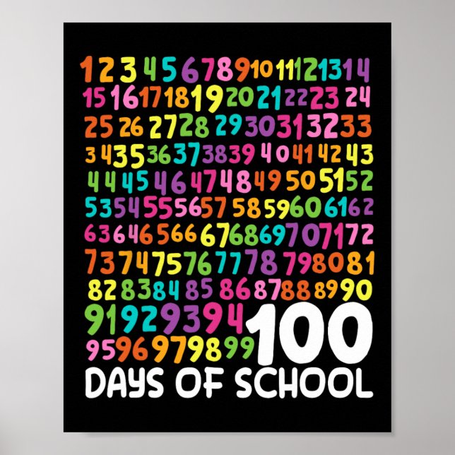 Poster 100º Dia de Professores Crianças 100 Dias de Matem (Frente)