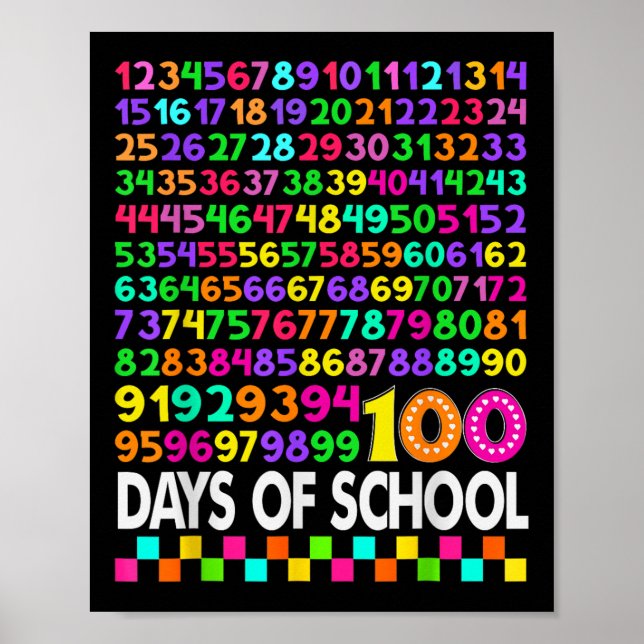 Poster 100º Dia de Professores Crianças 100 Dias de Matem (Frente)
