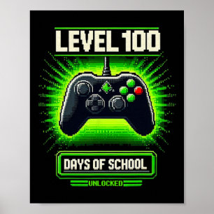 Poster 100º Dia de Videos games Escolares Jovens Jogador 