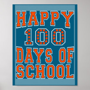 Poster 100º Dia Estudantes Meninos Meninas Basquete 100 D