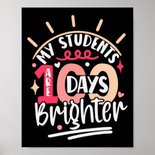 Poster 100º Dia Para Professora Meus Estudantes São 100 D