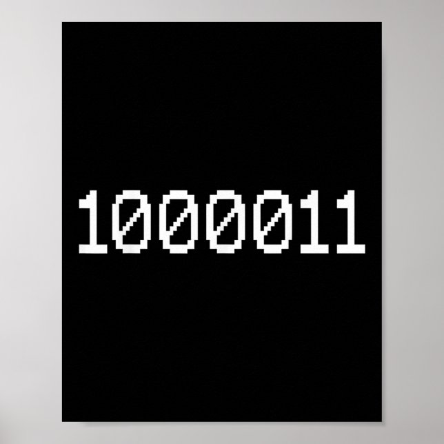 Poster 1000011 Código Binário Para 67 Meme Divertido de T (Frente)