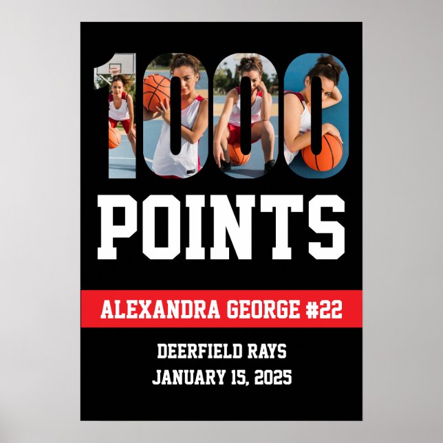 Poster 1000 Pontos Basquetebol (Frente)