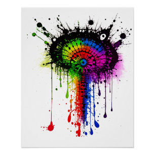 Póster 1005 Groovy Rainbow Inkblot
