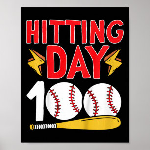 Poster 100.º Dia Da Escola De Basebol 100 Dias De Escola