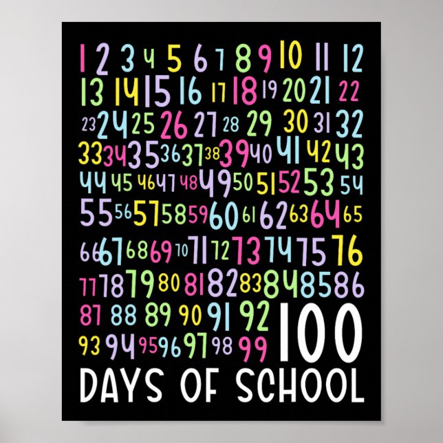 Poster 100.º Dia de Crianças Escolares 100 Dias Aprendend (Frente)