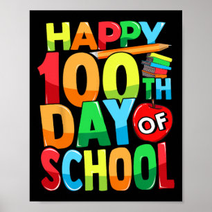Poster 100.º Dia de Professores Crianças Felizes 100 D