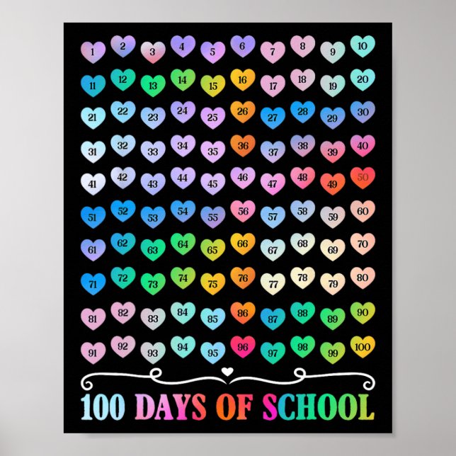 Poster 100.º Dia de Professores Escolares 100 Dias Número (Frente)