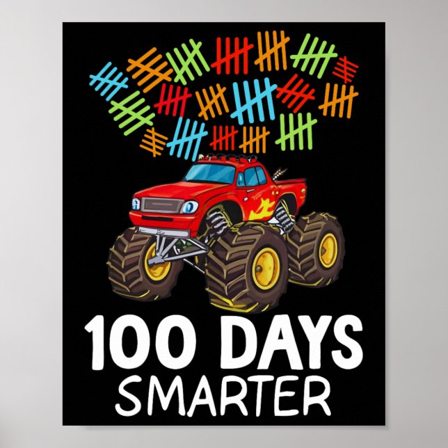 Poster 100.º Dia Do Monstro Escolar Toddler 100 Dias (Frente)