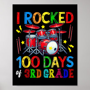 Poster 100.º Dia do tímpano escolar do 3º grau 100 dias
