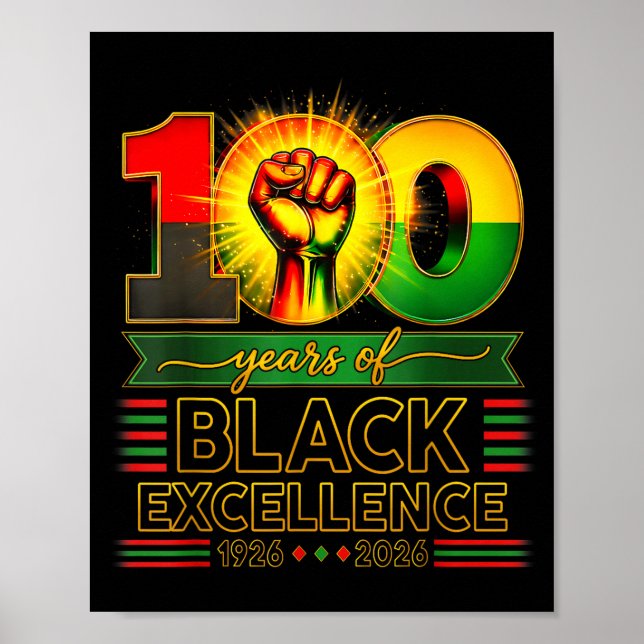 Poster 100 Anos De Excelência Negra Centenário História N (Frente)
