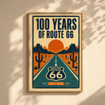100 Anos de Route 66 Centenário Litografia