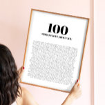 Poster 100 Coisas Que Eu Amo Sobre Você Minimalista Moder<br><div class="desc">100 Coisas Que Eu Amo Sobre Você Poster Moderno Minimalista</div>