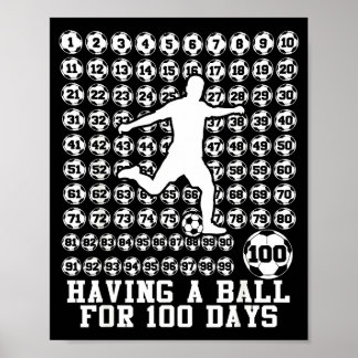 Poster 100 Days Of School Boys Soccer 100th Day Of School
