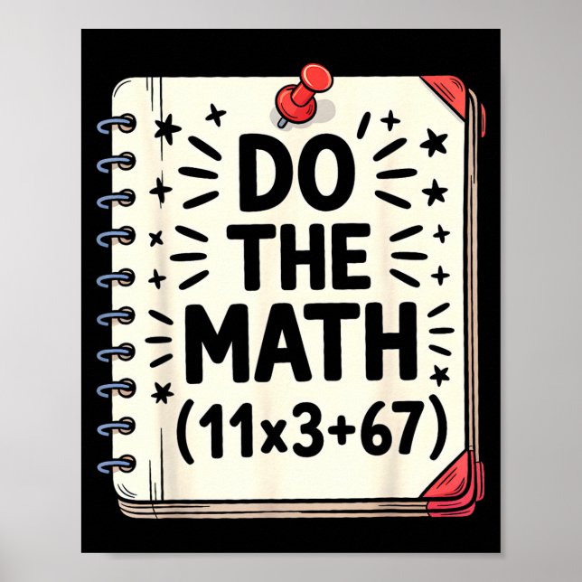 Poster 100 Days School Math Equation Do The Math 100 Funn (Frente)