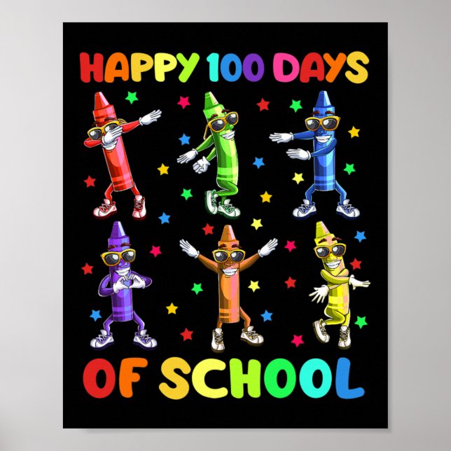 Poster 100 Dias Bons De Camarões Escolares Dançando 100 D (Frente)