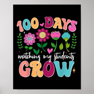 Poster 100 dias cultivando flores de boho 100 dias profes