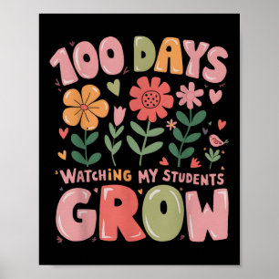 Poster 100 dias cultivando flores retrorreflectoras Profe