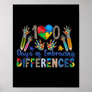 Poster 100 Dias De Abraçar Diferenças Autismo 100º Dia
