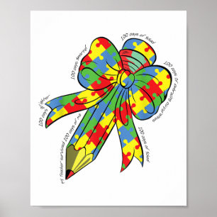 Poster 100 Dias De Abraçar O Autismo 100º Dia Da Escola